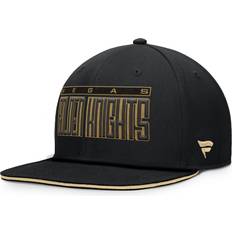 Vegas Golden Knights Caps Fanatics Men's Black Vegas Golden Knights Fundamental Gino Stack Text Snapback Hat