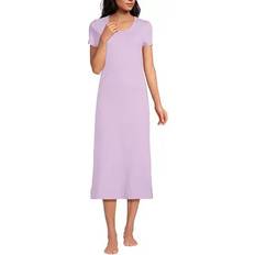 Morado - Mujer Camisones Lands' End Wadenlanges Kurzarm-Nachthemd - Lila