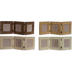 Polystyrene Photo Frames Home ESPRIT Brown Beige Natural Ivory Crystal Set 47 x 2 x 16 cm Photo Frame