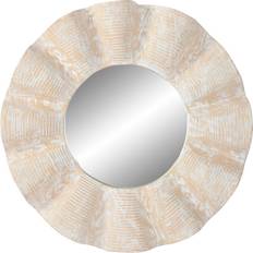 Home ESPRIT Hvid Stribet Gravering 76 x 7 x 76 cm Vægspejl