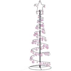Bruna Julgranspynt vidaXL Julgranskon med Julkulor 100 LEDs Varmvit 150 cm Julgranspynt