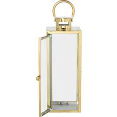 Gold Lanterns Alexandra House Living Gold Steel Lanterner 10 x 23 x 10 cm Lanterne