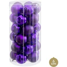 Lila Juldekorationer BigBuy Home Lila Julkulor Plast 6 cm Set of 30 Julgranspynt