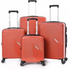 Punainen Matkalaukkusetit Rigid Expandable Suitcases Set of 4