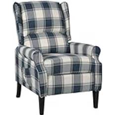 Fauteuil inclinable Fauteuils vidaXL Inclinable Bleu Tissu Fauteuil