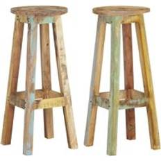 VidaXL Seating Stools vidaXL Solid Reclaimed Wood Bar Stools 2 pcs Seating Stool