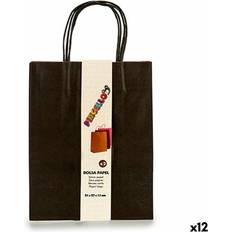 Papeles de regalo Pincello Set De Bolsas Papel Negro 11 x 36 x 21 cm 12 Unidades