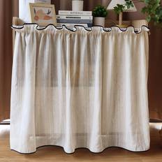 Temu Rustic Linen Textured Plain Curtains 1 Panel
