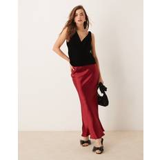 Korta kjolar - Röda Gina Tricot Satin Maxi Skirt - Vinröd