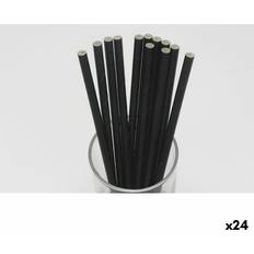 Black Straws Algon Eco-Friendly Black Cardboard Straws 20 Pack