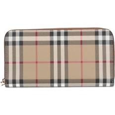 Check Zip Wallet - Beige