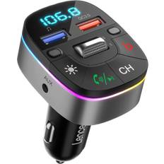 Display FM Transmitters Lencent Bluetooth 5.0 Car FM Transmitter T75