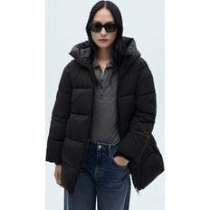 Mango Mäntel Mango Hood Quilted Coat - Black