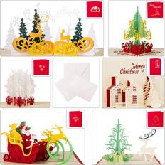 Anniversary Cards & Invitations Kesoto Christmas Pop Up Greeting Cards Pack of 6