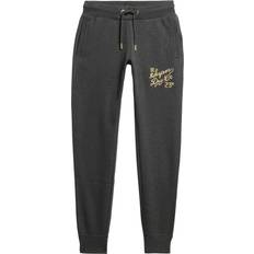 Gold - Joggers Trousers Superdry Luxe Metallic Logo Slim Joggers