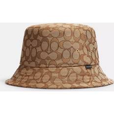 Beige Hats Coach Outlet Signature Jacquard Bucket Hat - Green