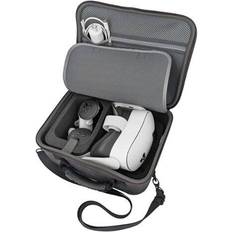 VR - Virtual Reality Casematix Custom Protective Case with Shoulder Strap for Meta Quest 3S, 3 and 2 VR Headsets and Accessories Gray