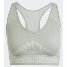 Silver Underkläder adidas Aeroknit Training Light Support Bh - Silver/Green
