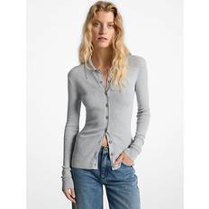 Tencel Cárdigans Michael Kors MKCárdigan Acanalado - Gris