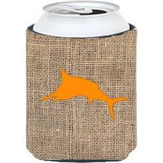 Orange Bottle Coolers CoolCookware Marlin Burlap and Orange Can Hugger Bottle Cooler