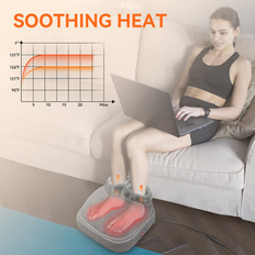 Shiatsu Foot Massager w/ Heat Electric Foot Warmer for Neuropathy & Plantar Fasciitis, Fits Up to Size 13, Ideal for Women & Men Wayfair Gray
