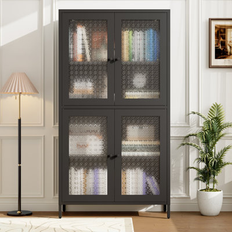 Shelves Latitude Run Freestanding Bookcase Metal Storage Cabinet Book Shelf