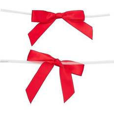Christmas Gift Wrap Ribbons Juvale 100-Pack Twist Tie Bows Pre-Tied Satin Ribbon