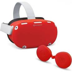 VR - Virtual Reality Hyperkin GelShell Headset Silicone Skin and Lens Cover Set for Oculus Quest 2 Red