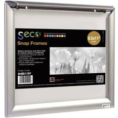 SECO Lot of 2 Silver Anodized Aluminum Picture Frames 8.5 x 11 in Photo Frame