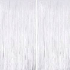 White Doorway Party Curtains Shein White Tinsel Curtain 3.2 Ft x 8.2 Ft 3 Packs