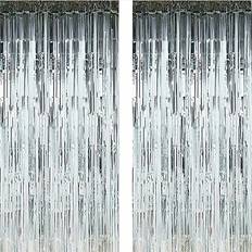 Cheap Doorway Party Curtains Shein Metallic Foil Fringe Curtain 2pcs