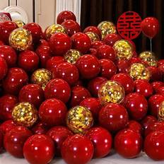 Gold Latex Balloons Shein 10inch Round Red Romantic Balloons Set