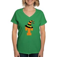 Clothing Cafepress Halloween Letter T Witch Monogram V Neck T-Shirt - Dark