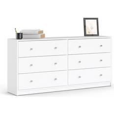 FSC (The Forest Stewardship Council) Chest of Drawers Wade Logan Guilford 6 Double Dresser White Chest of Drawer 56.3x26.9"