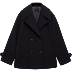 Mango Bekleidung Mango Goya Double Breasted Wool Coat - Dark Navy