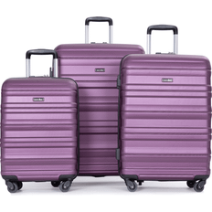 Shein Expandable 3 Piece Luggage Set Dark Purple