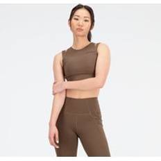 New Balance Bras New Balance Shape Shield Crop Bra - Brown Poly Knit