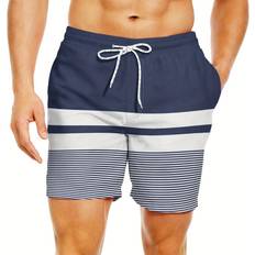 Stripes Swimming Trunks Temu Color Block Striped Board Shorts - Casual