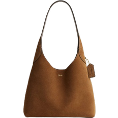 Suede Handbags Coach Brooklyn Shoulder Bag 28 - Suede/Brass/Cedar