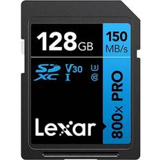 SDXC Minneskort på rea LEXAR Professional 800x PRO SDXC Class 10 UHS-I U3 V30 150/45MB/s 128GB