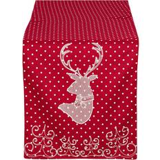 Holiday Reindeer Table Runner 16 x 70 Tablecloth Red