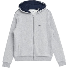 Lacoste sweatshirt navy Lacoste Kid's Zippered Fleece Sweatshirt Hoddie - Heather Wall/Navy Blue