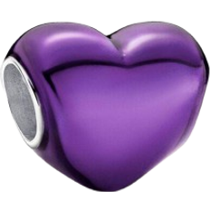 Pandora Metallic Heart Charm - Purple/Silver