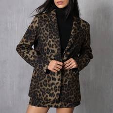 Shein High Street Casual Blazer Jacket Set - Cheetah Print