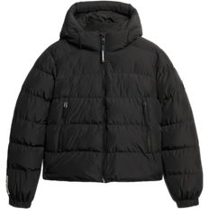 Black puffer jacket Superdry Women's Hooded Sports Puffer Jacket - Black