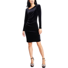 Black - Knee Length Dresses I.N.C International Concepts Long Sleeve Velvet Family Matching Dress - Black