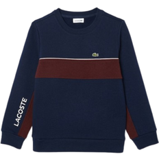 Lacoste Kid's Colour-Block Fleece Sweatshirt - Navy Blue/Bordeaux