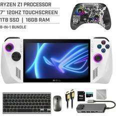 Game Consoles ASUS Hyper-Tech (Record S/N) ROG Ally 1TB SSD Gaming Handheld 7-inch Touchscreen 120Hz FHD 1080p AMD Ryzen Z1 Processor Mytrix Zero-Kirin Wireless Pro Controller Hub 128GB MicroSD Keyboard & Mouse 8 in 1 Bundle