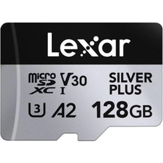 LEXAR microSDXC Cartes mémoire LEXAR Professional Silver Plus MicroSDXC Class 10 UHS-I U3 V30 A2 205/150MB/s 128GB +SD adapter