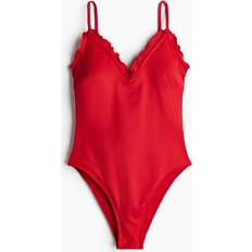 Swimsuits H&M Ruffle Trimmed Padded-Cup Swimsuit - Red